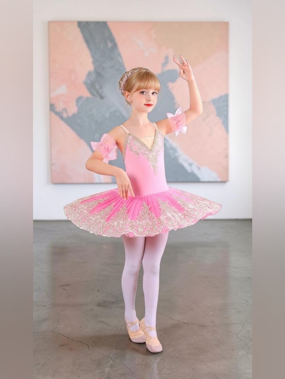 Girl's Camisole Skirted Leotard Ballet Lace Sequin Tutu Costumes, NWT